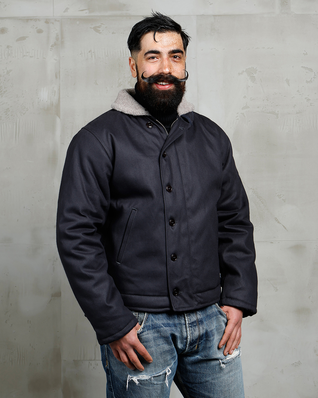 1944 N1 Deck Jacket Elephant Skin Asphalt