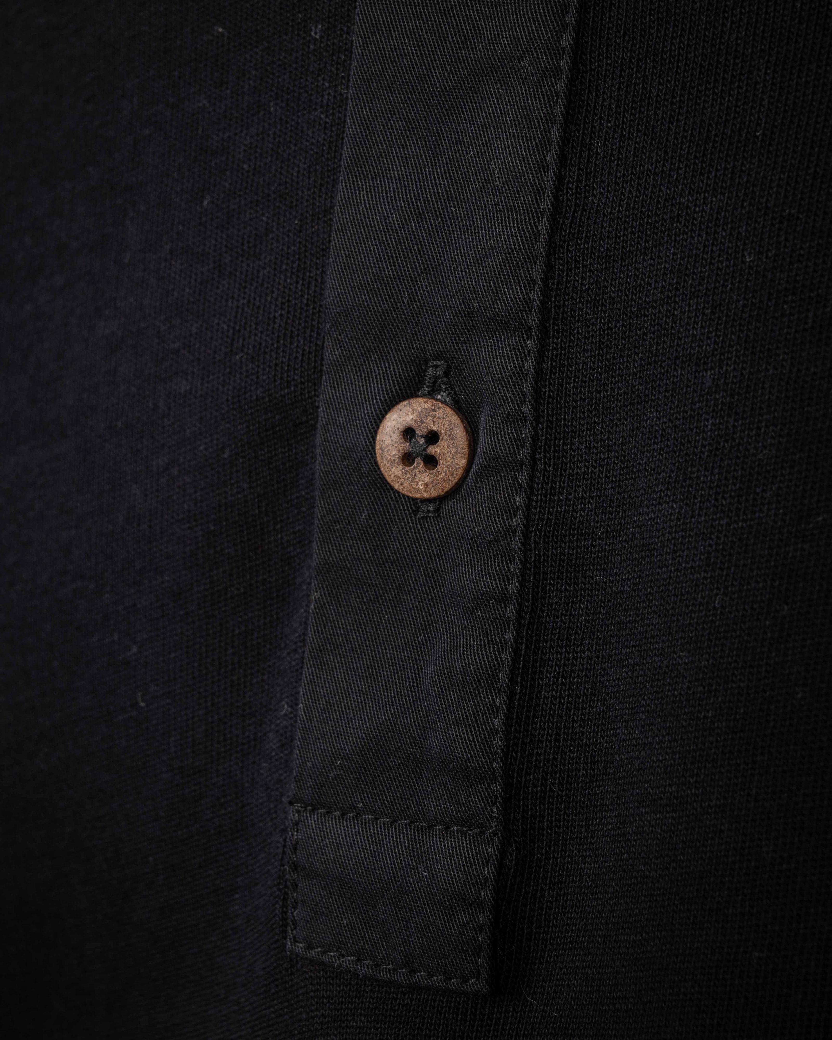 1927 Henley Shirt Short Sleeve Deep Black