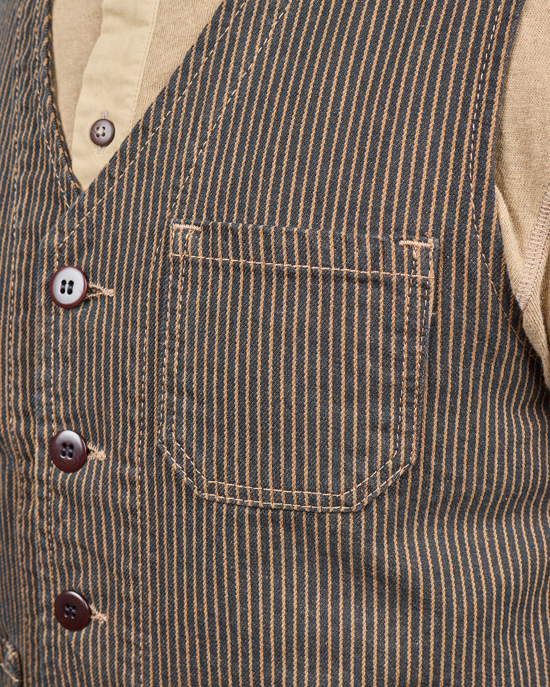 1937 Roamer Vest hickory stripe brown