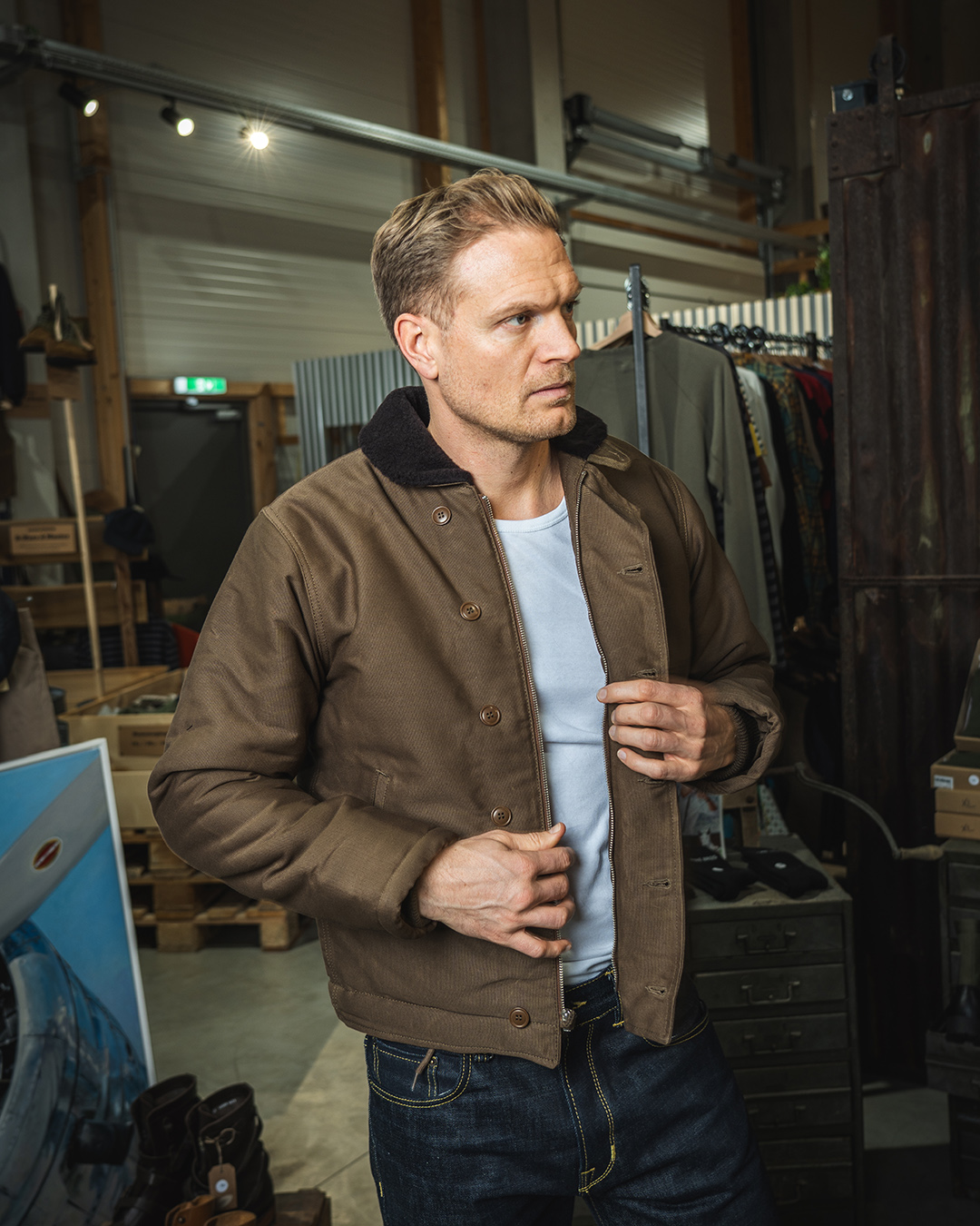 1944 N1 Deck Jacket waxed khaki