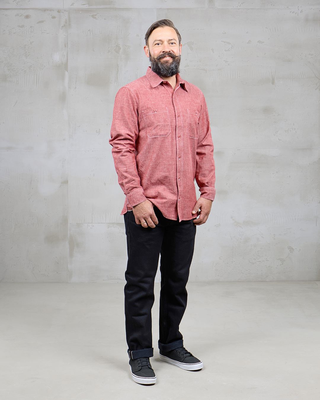 1940 USN Chambray Shirt Harbor Red