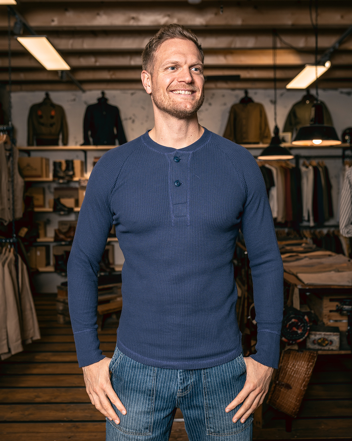 1936 Waffle Shirt Shadow Blue