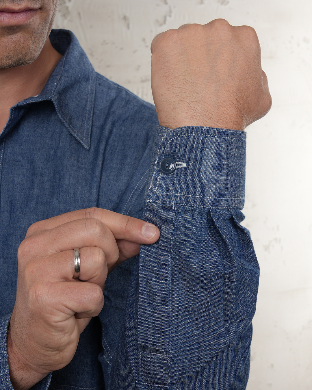 1940 USN Chambray Shirt Harbor Blue