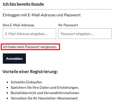 12900 - Onlineshop-PW vergessen
