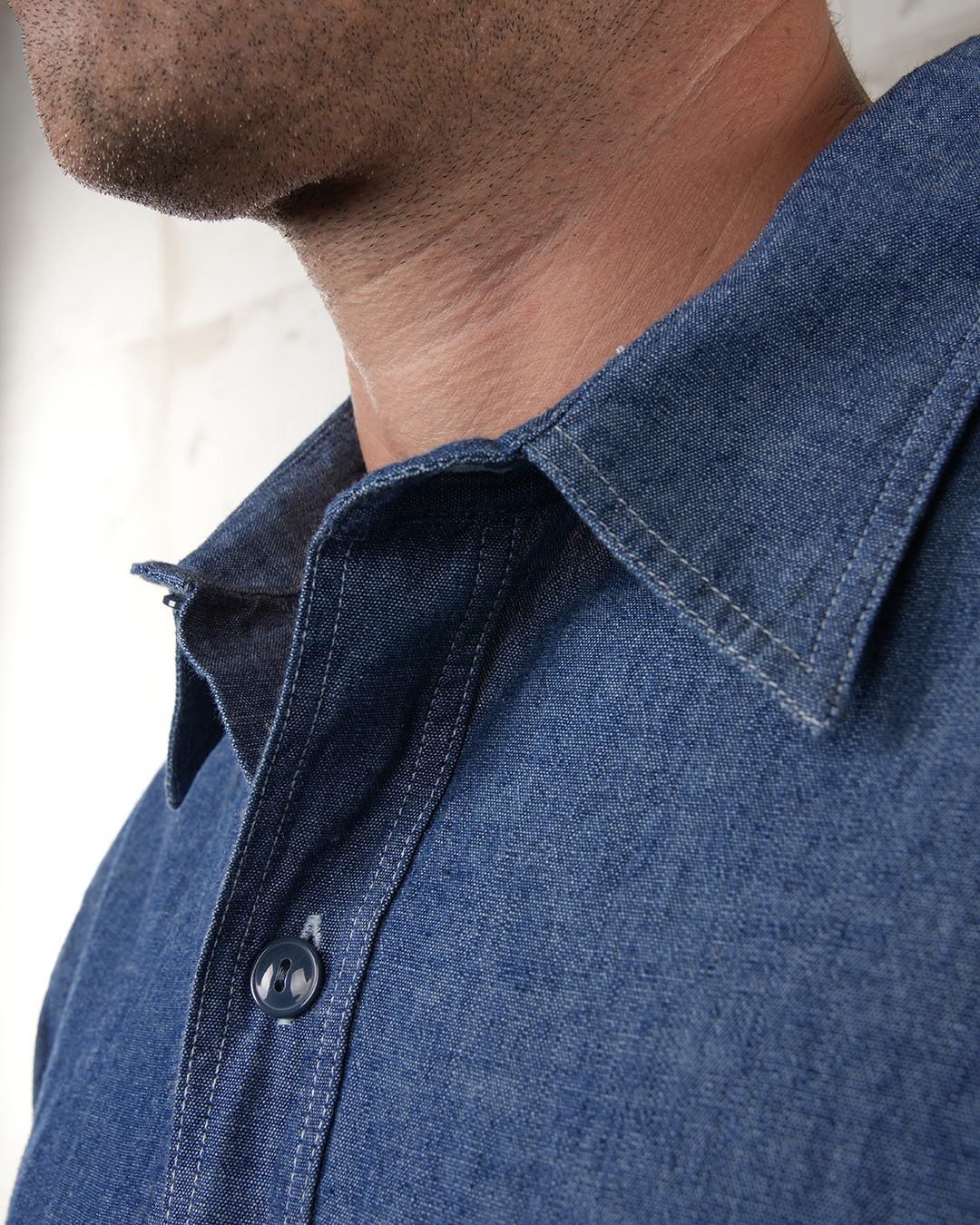 1940 USN Chambray Shirt Harbor Blue