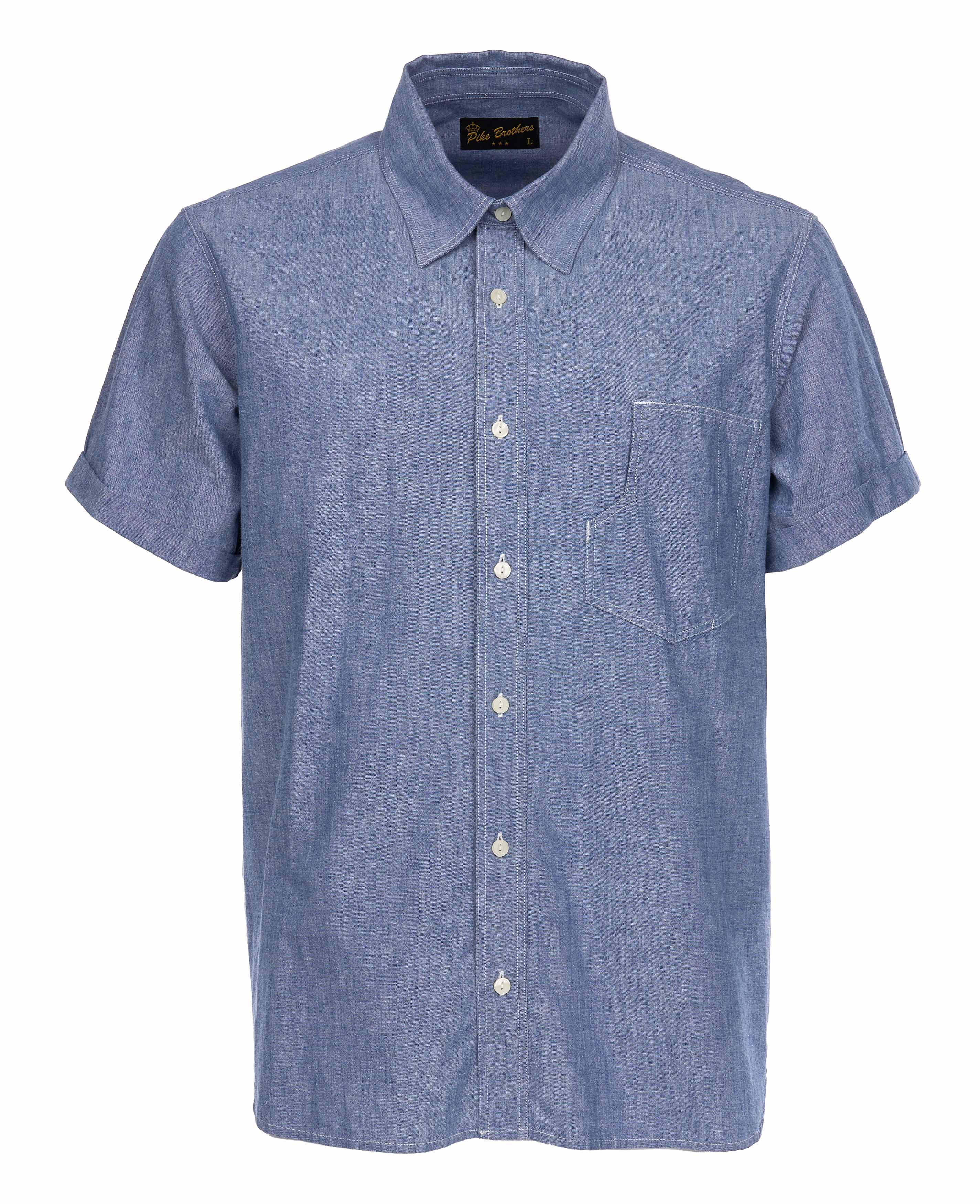 1937 Roamer Shirt Short sleeve blue chambray