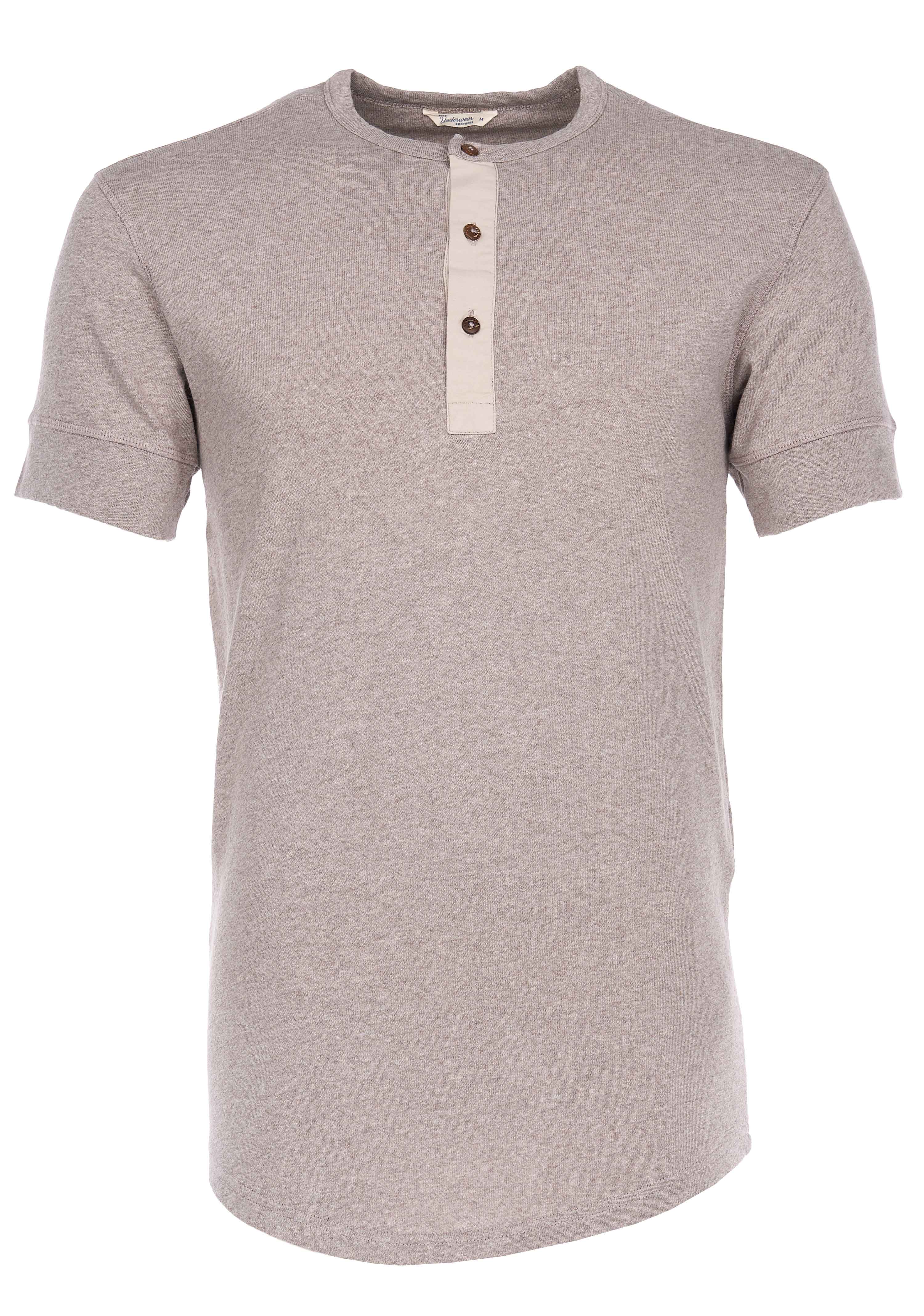 1927 Henley Shirt short sleeve fog brown