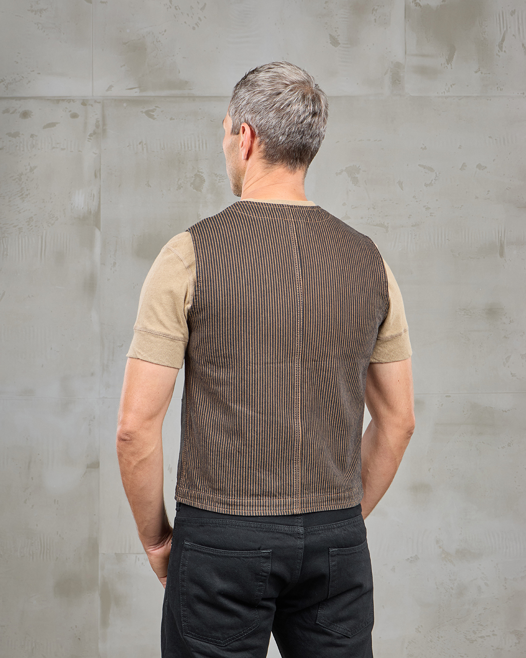 1937 Roamer Vest hickory stripe brown