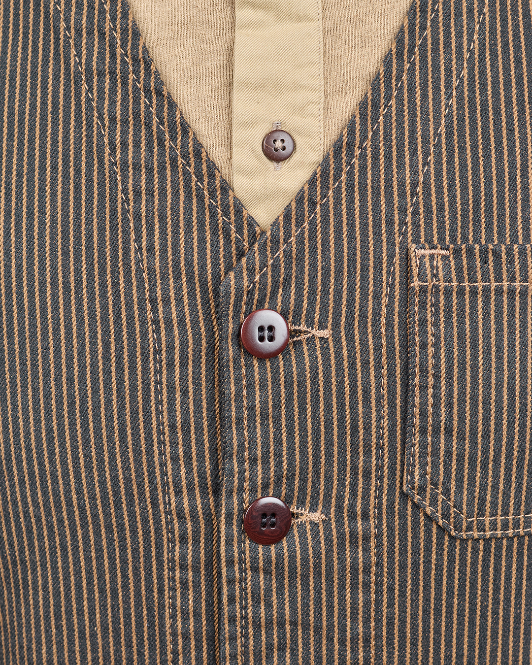 1937 Roamer Vest hickory stripe brown