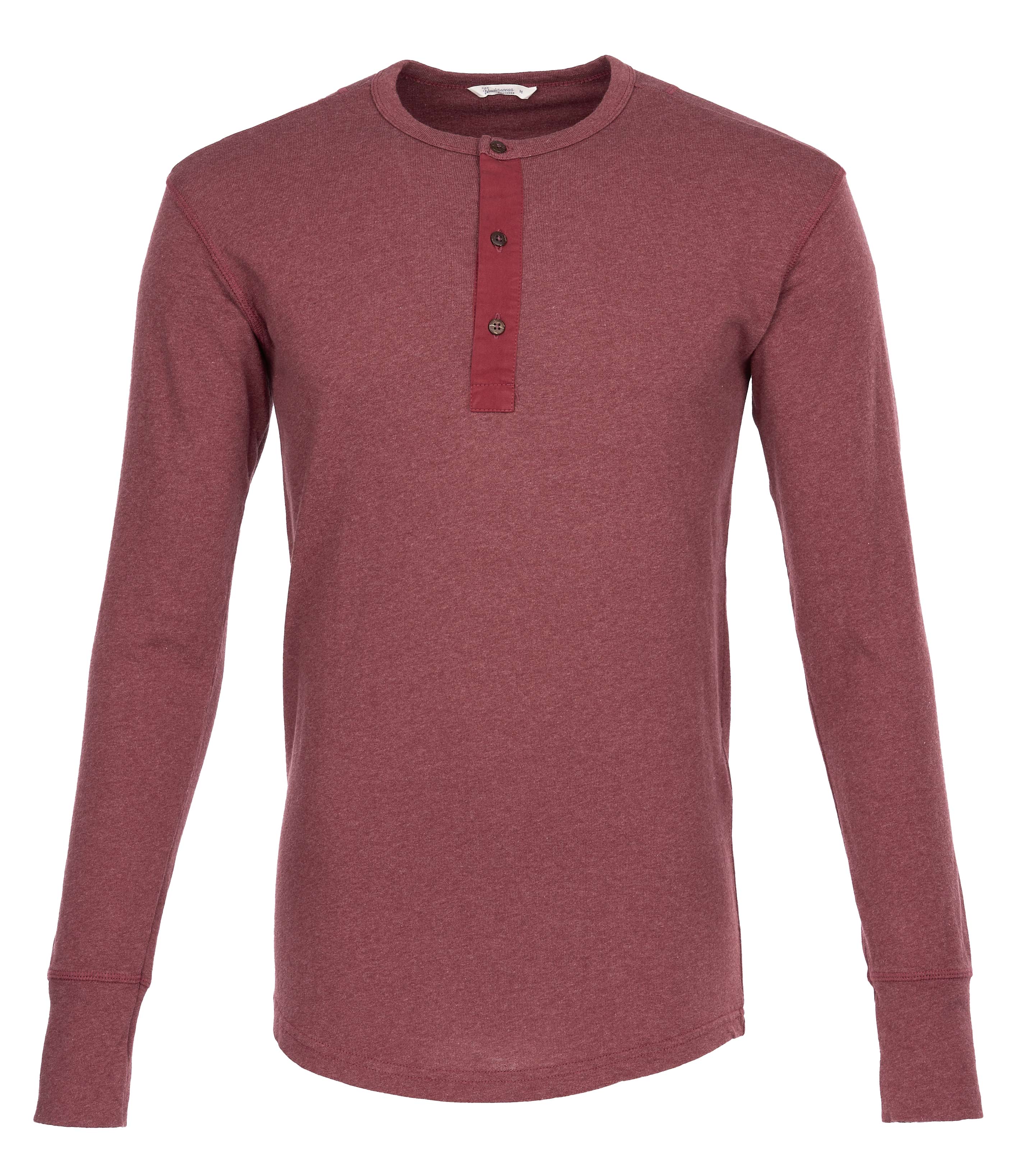 1927 Henley Shirt long sleeve granate red