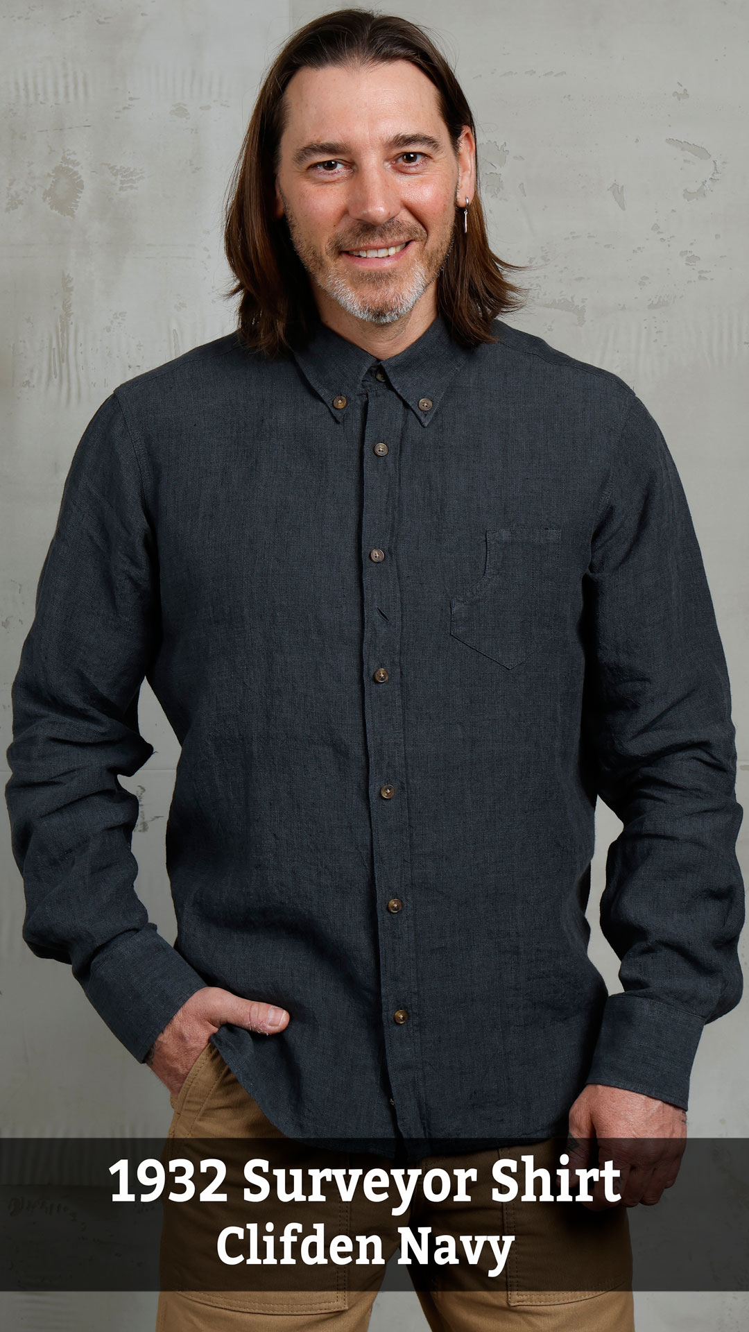Slider 1932 Surveyor Shirt Clifden Navy