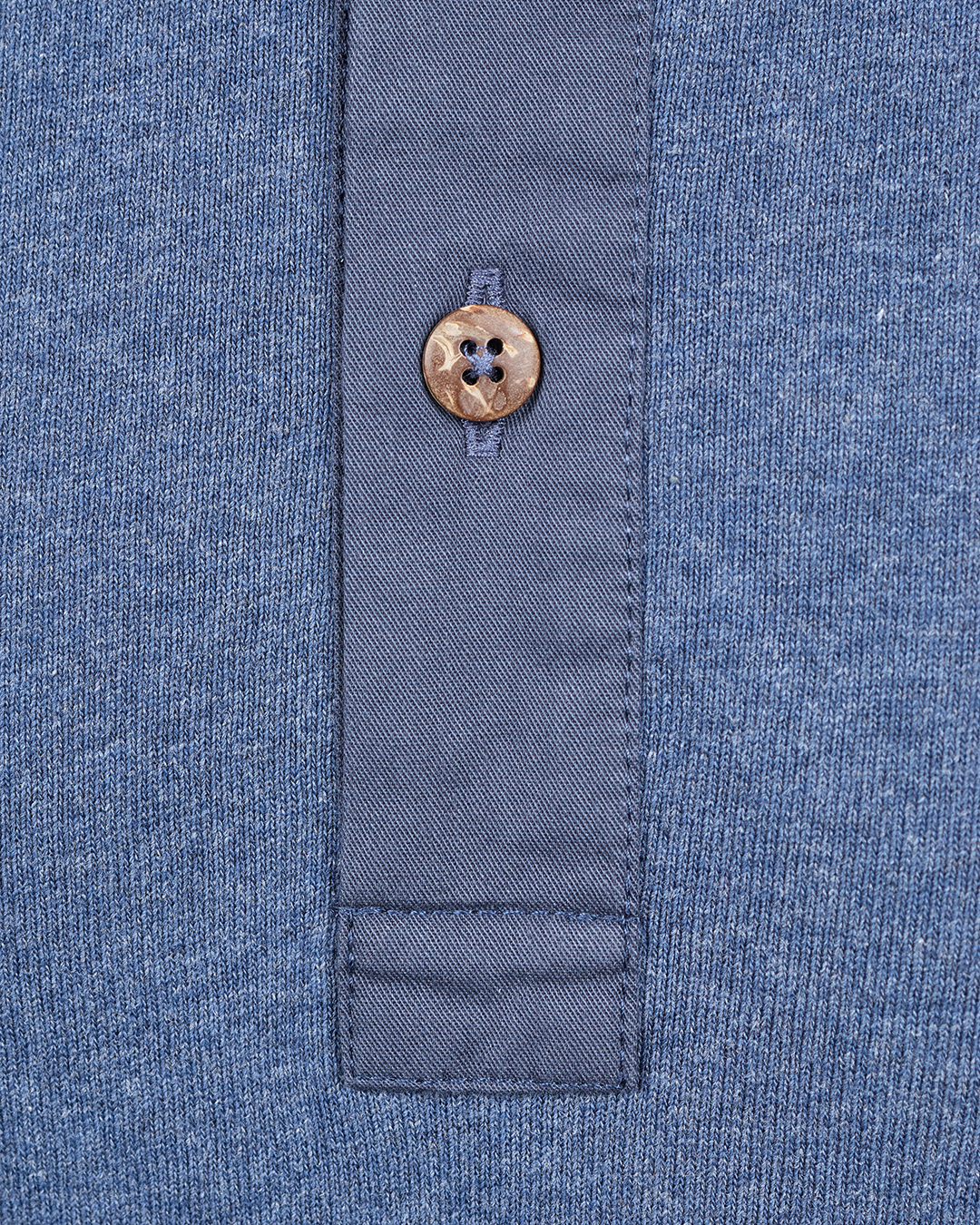 1927 Henley Shirt Long Sleeve Indigo Melange