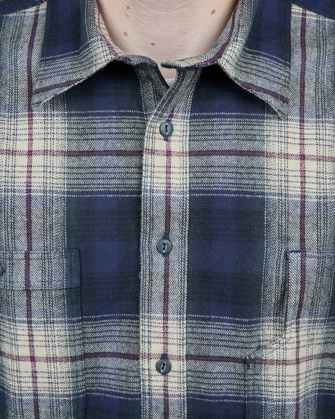 1937 Roamer Shirt blue beige check flannel