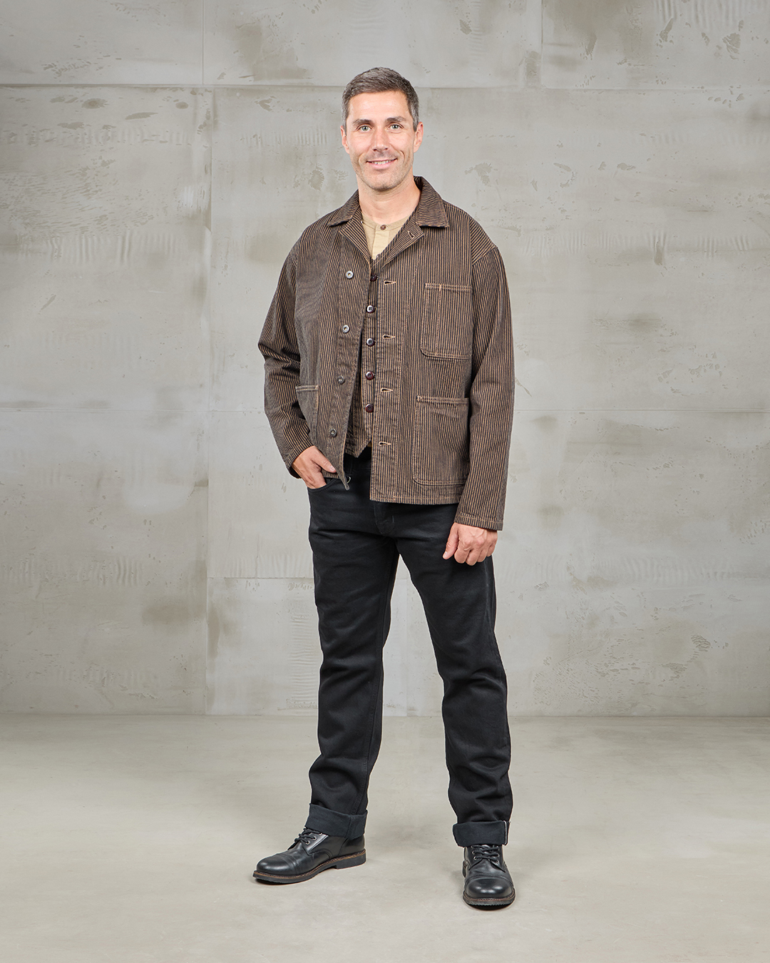1941 Utility Jacket Hickory Stripe Brown