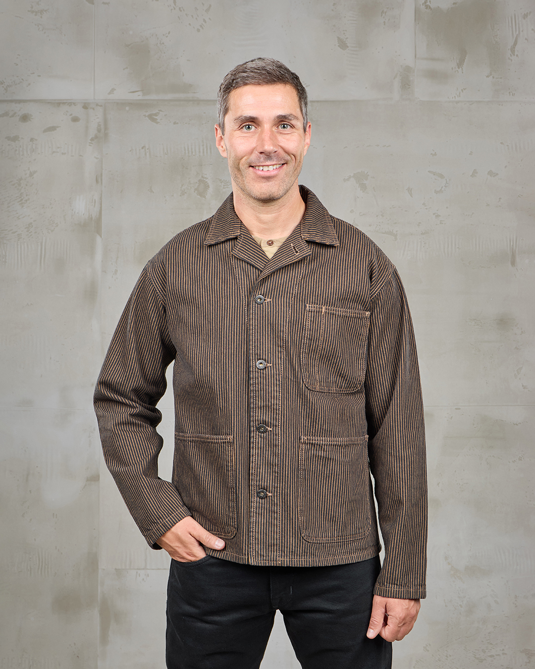 1941 Utility Jacket Hickory Stripe Brown
