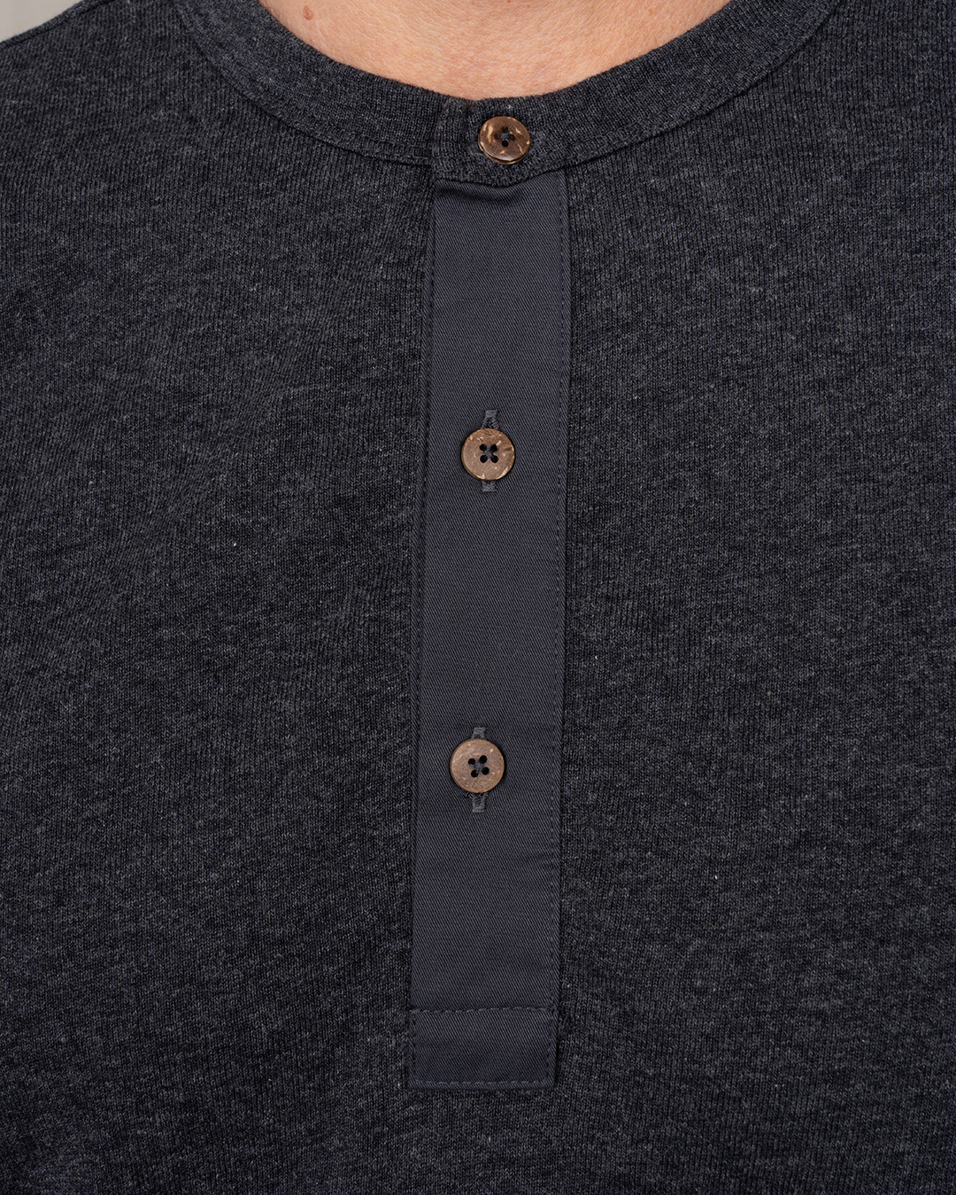 1927 Henley Shirt long sleeve iron grey 1927 Henley Shirt long sleeve iron grey