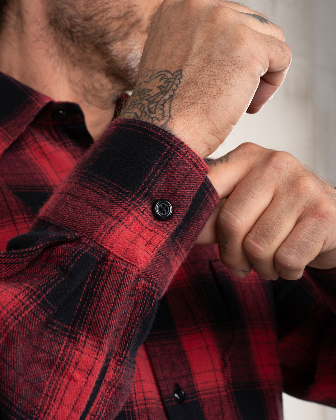 1937 Roamer Shirt red check flannel