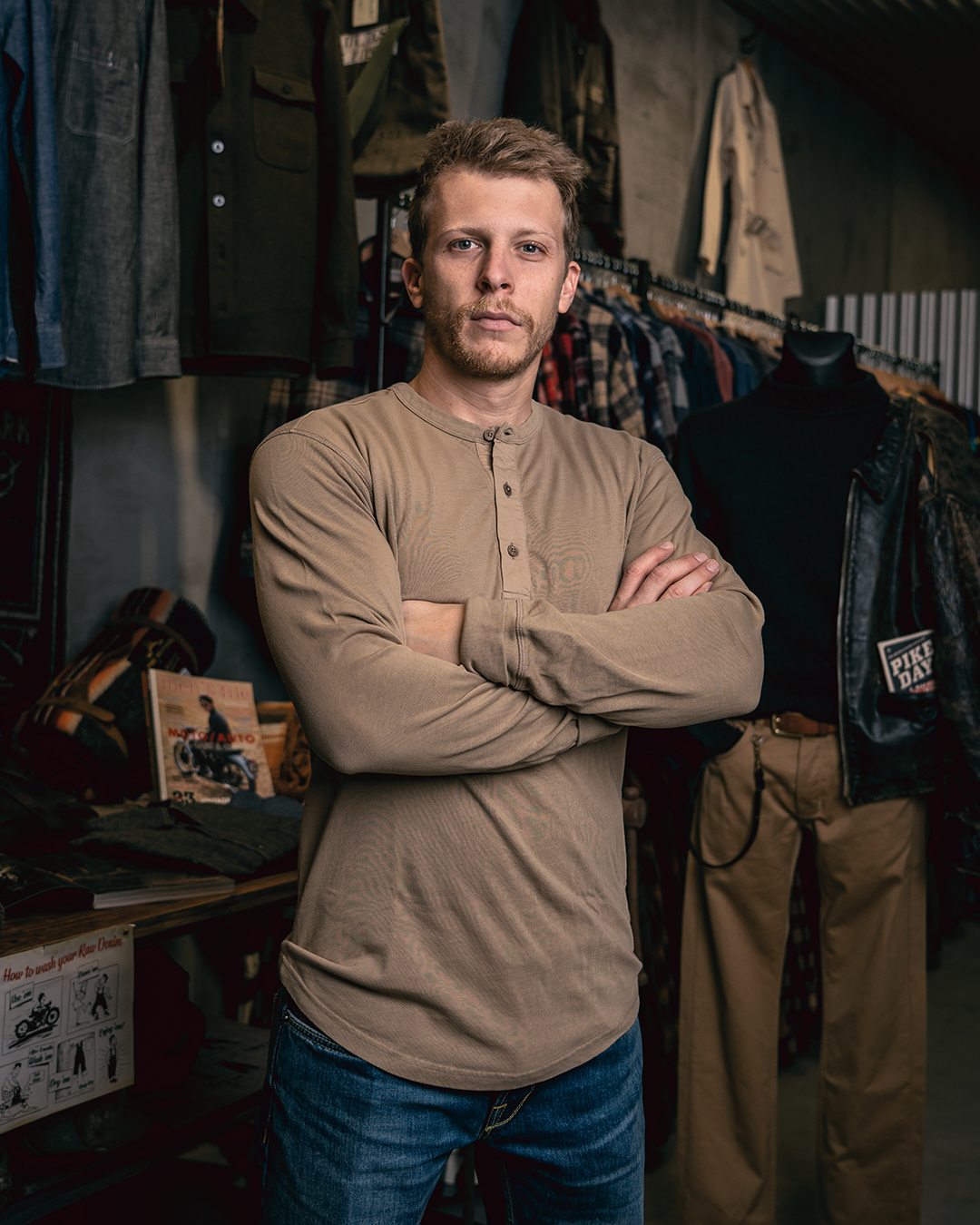 1927 Henley Shirt long sleeve Mojave beige