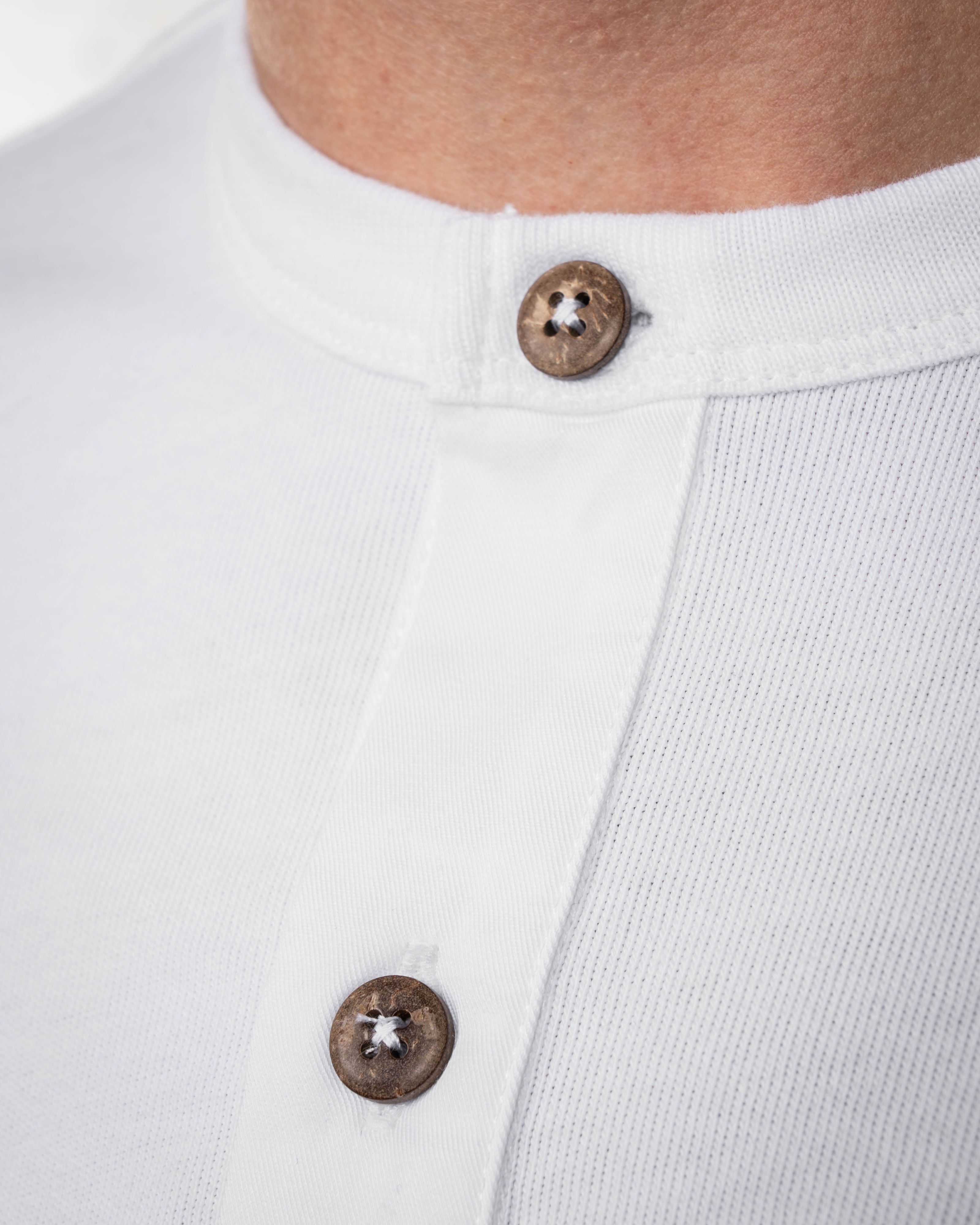 1927 Henley Shirt Short Sleeve Pure White