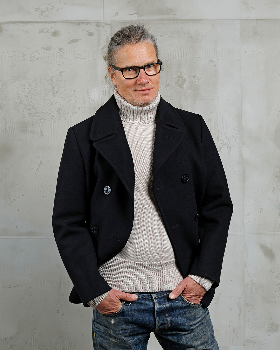 1938 Pea Coat Black Wool