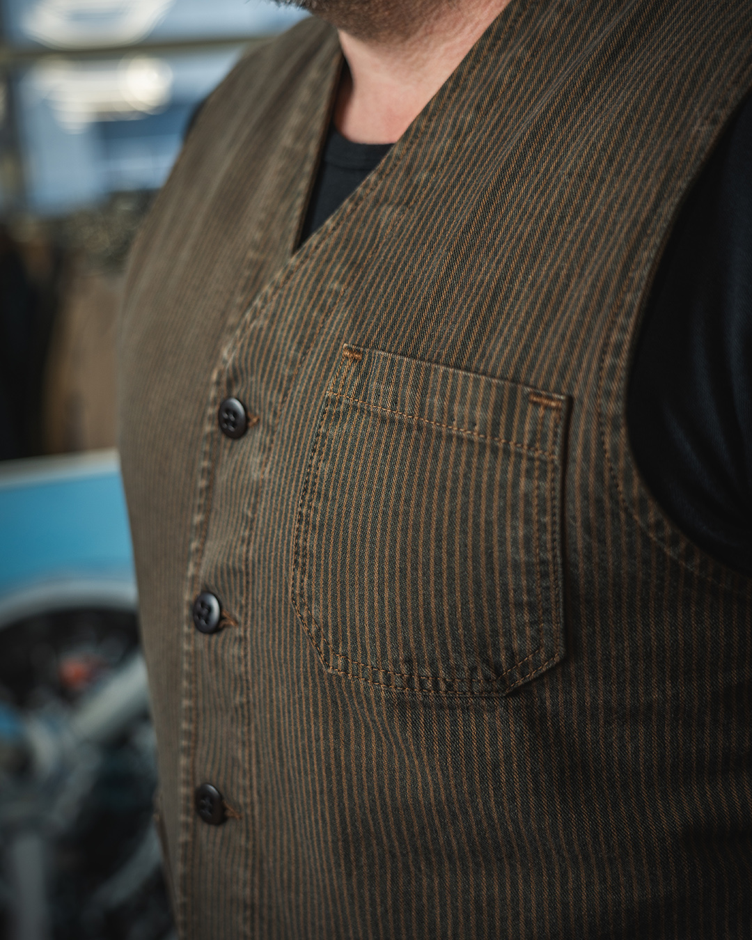 1937 Roamer Vest hickory stripe brown 1937 Roamer Vest hickory stripe brown