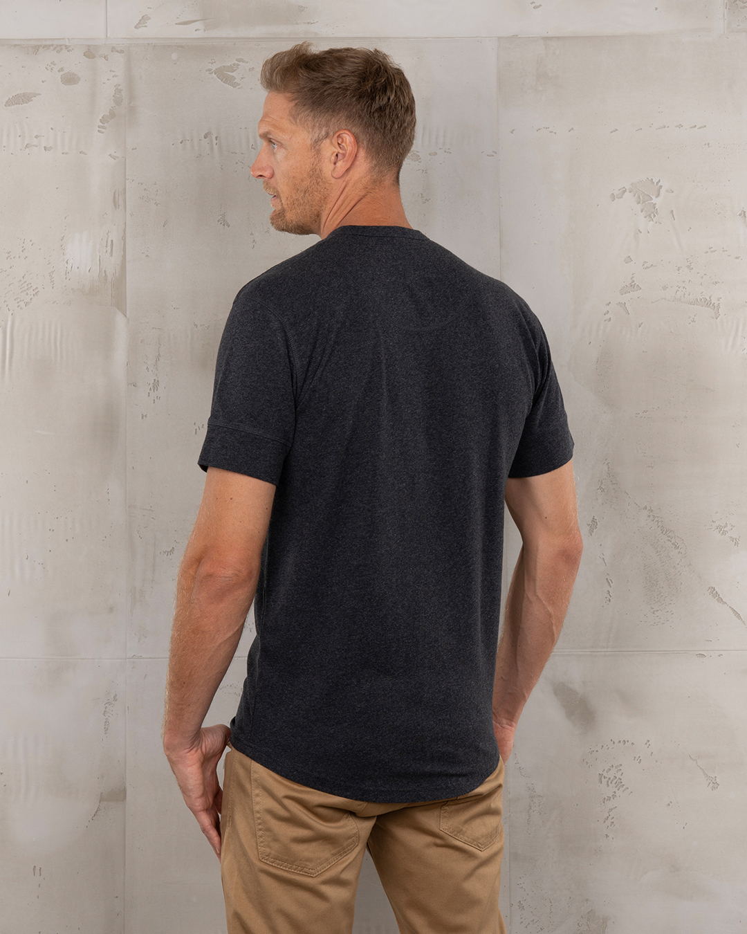 1927 Henley Shirt short sleeve iron grey