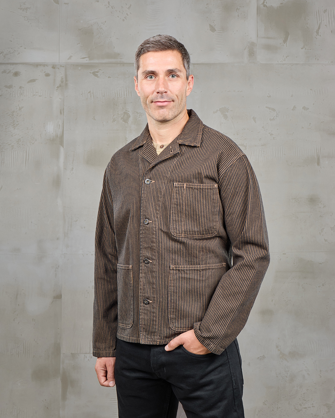 1941 Utility Jacket Hickory Stripe Brown