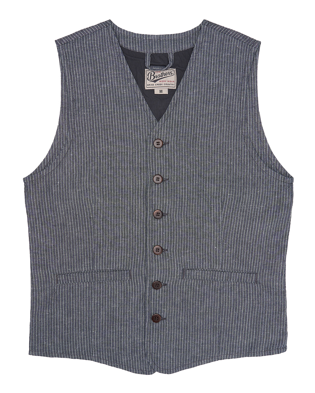 1905 Hauler Vest Grey Striped Linen 1905 Hauler Vest Grey Striped Linen