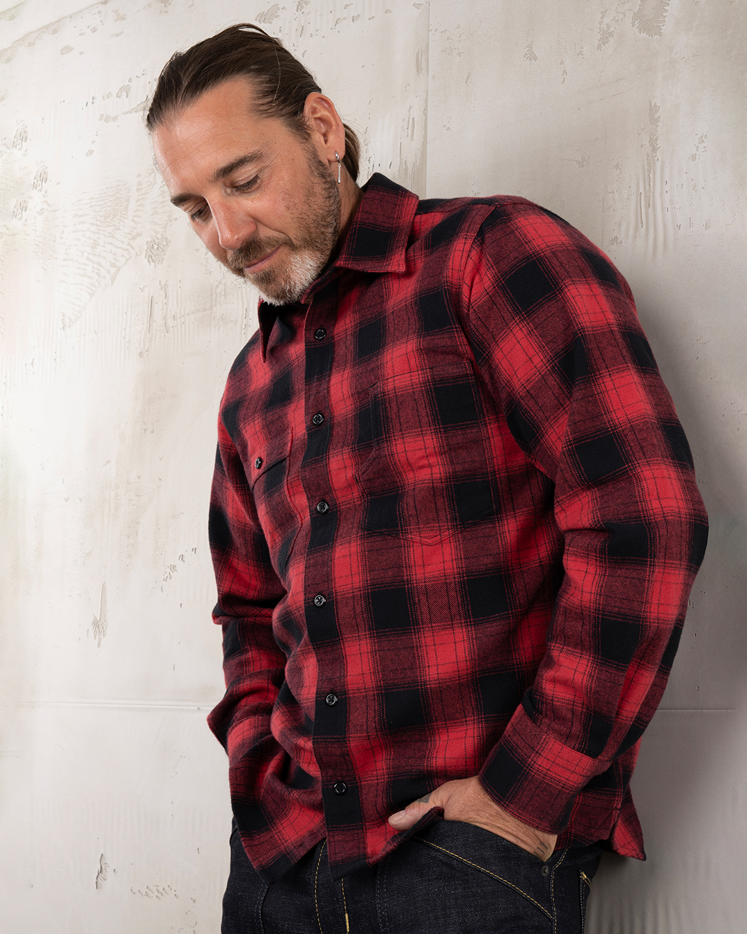 1937 Roamer Shirt red check flannel