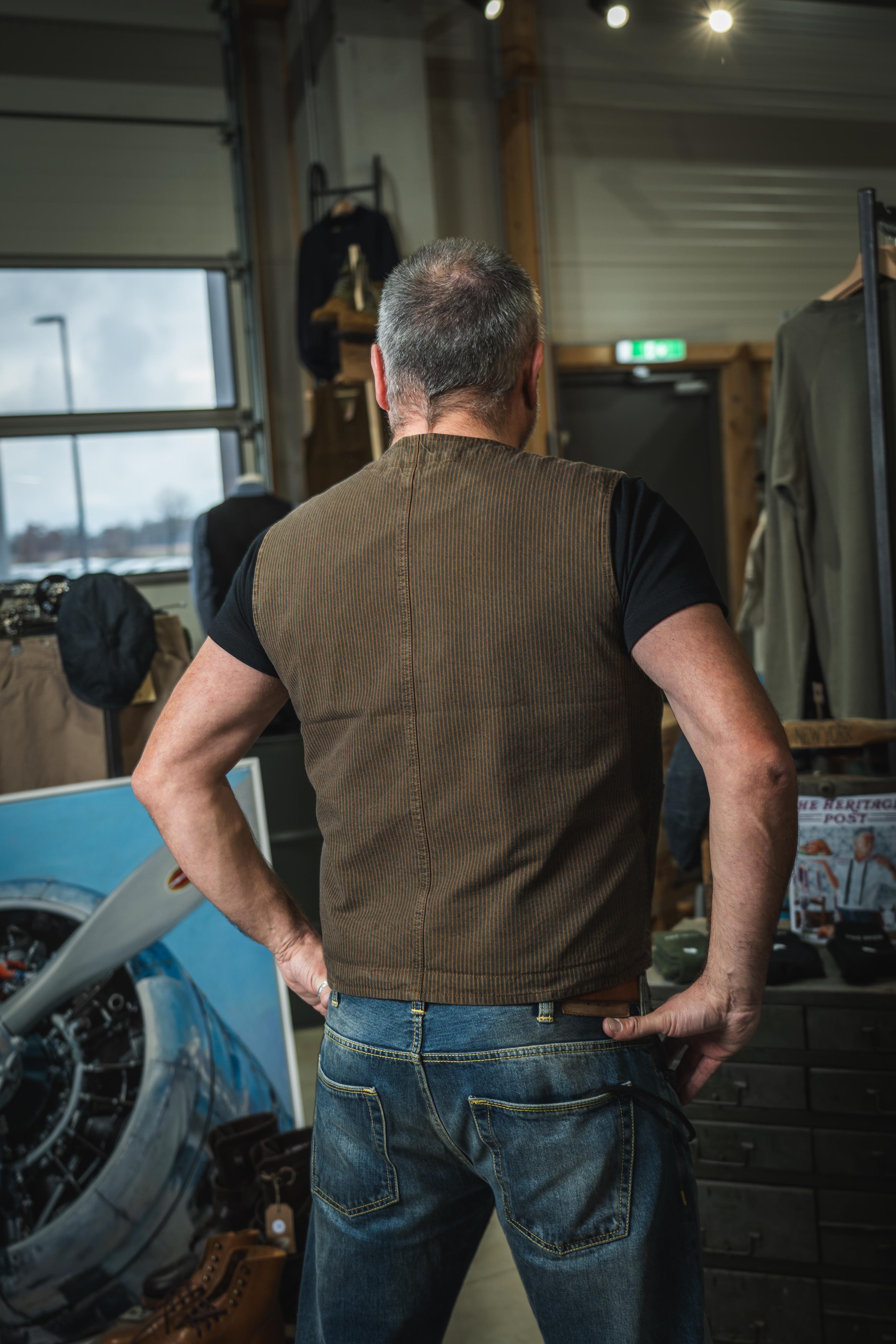 1937 Roamer Vest hickory stripe brown 1937 Roamer Vest hickory stripe brown