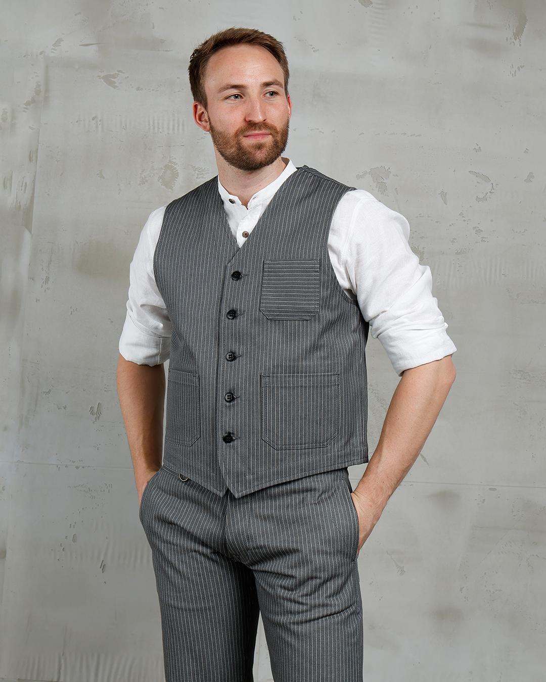 1937 Roamer Vest grey wabash