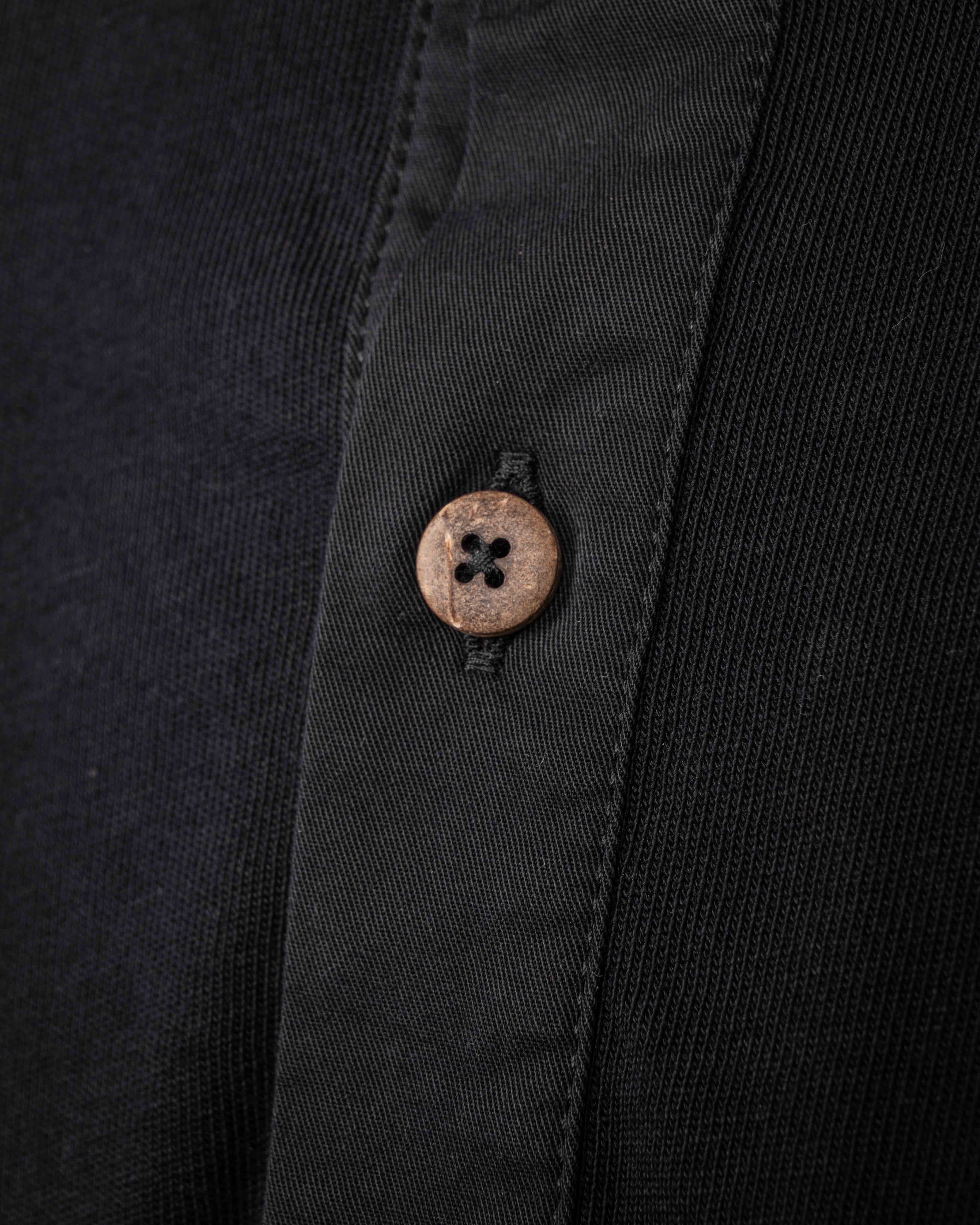 1927 Henley Shirt Long Sleeve Deep Black