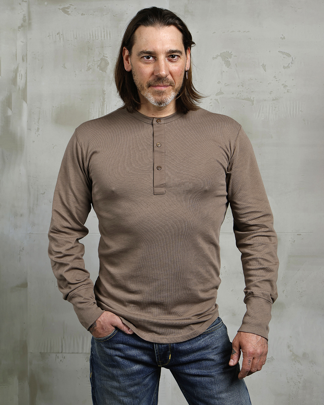 1927 Henley Shirt Long Sleeve Mud