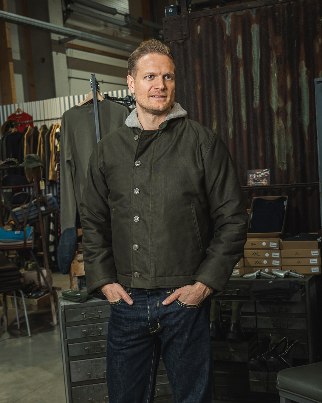 1944 N1 Deck Jacket waxed olive 1944 N1 Deck Jacket waxed olive
