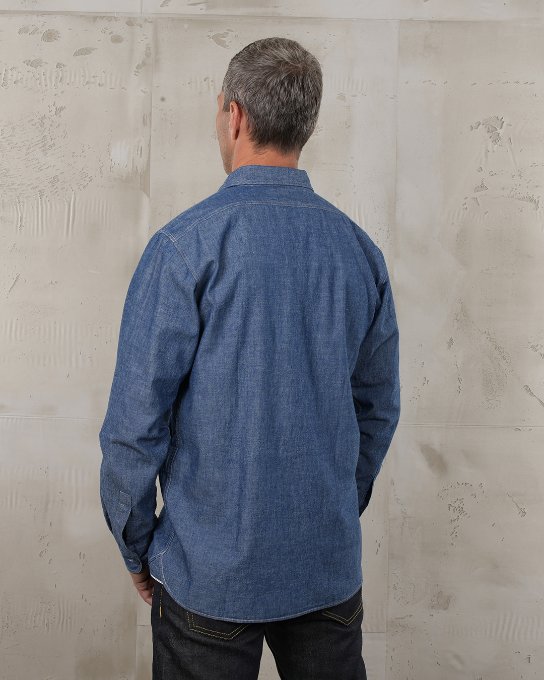 1940 USN Chambray Shirt Harbor Blue