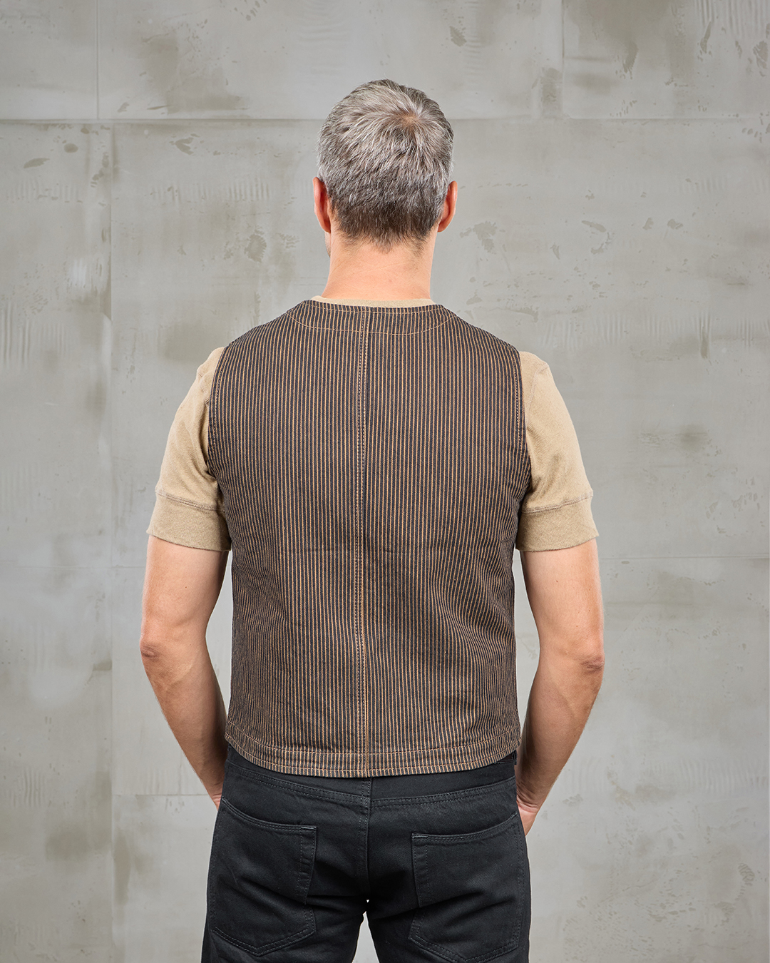 1937 Roamer Vest hickory stripe brown