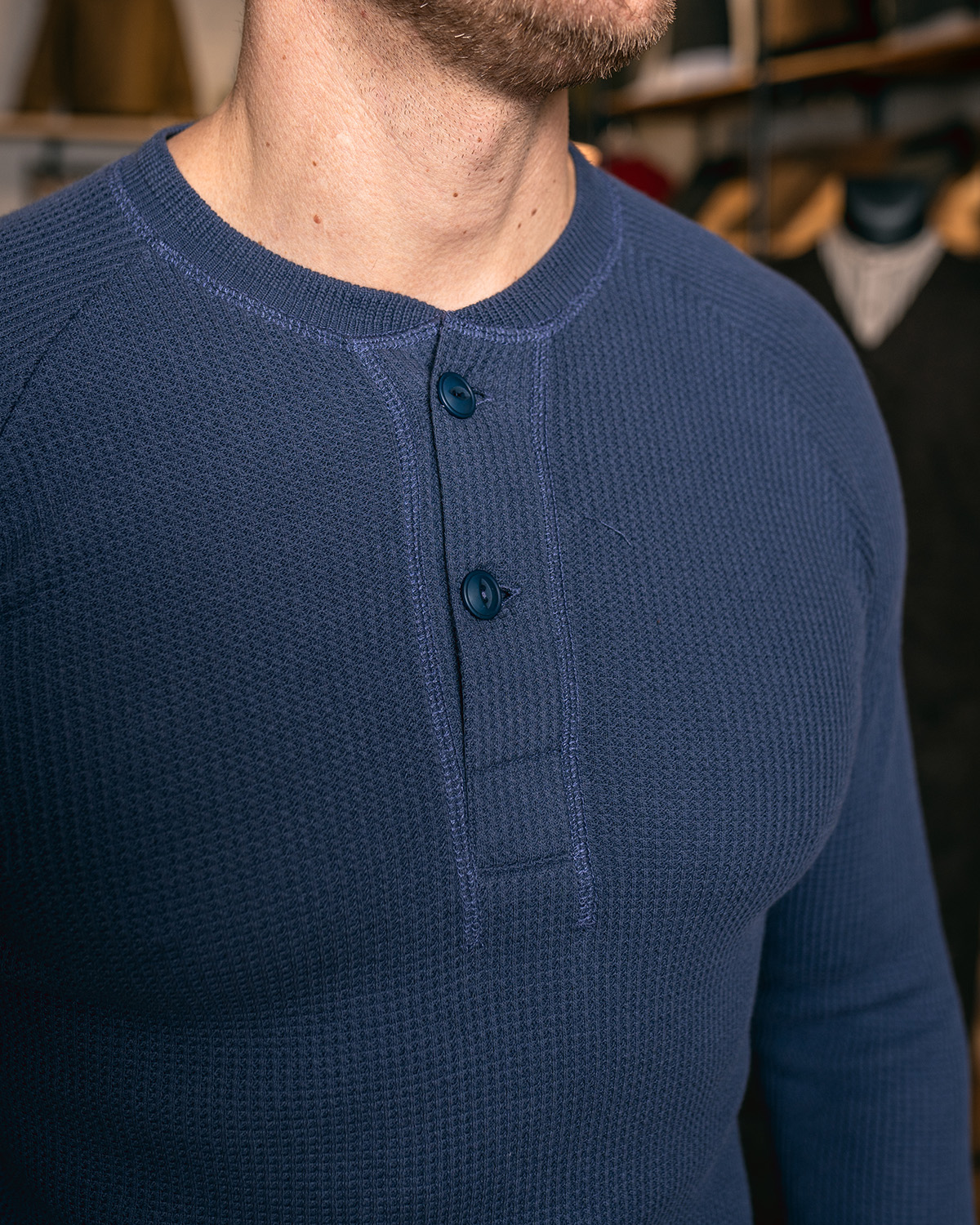 1936 Waffle Shirt Shadow Blue