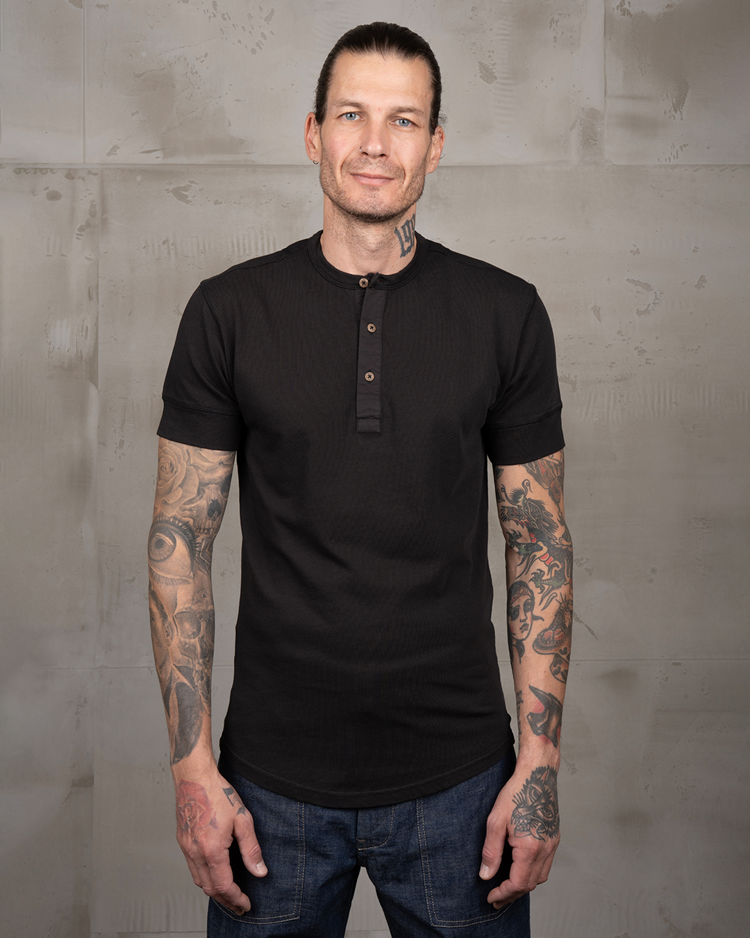 1927 Henley Shirt Short Sleeve Faded Black 1927 Henley Shirt Short Sleeve Faded Black