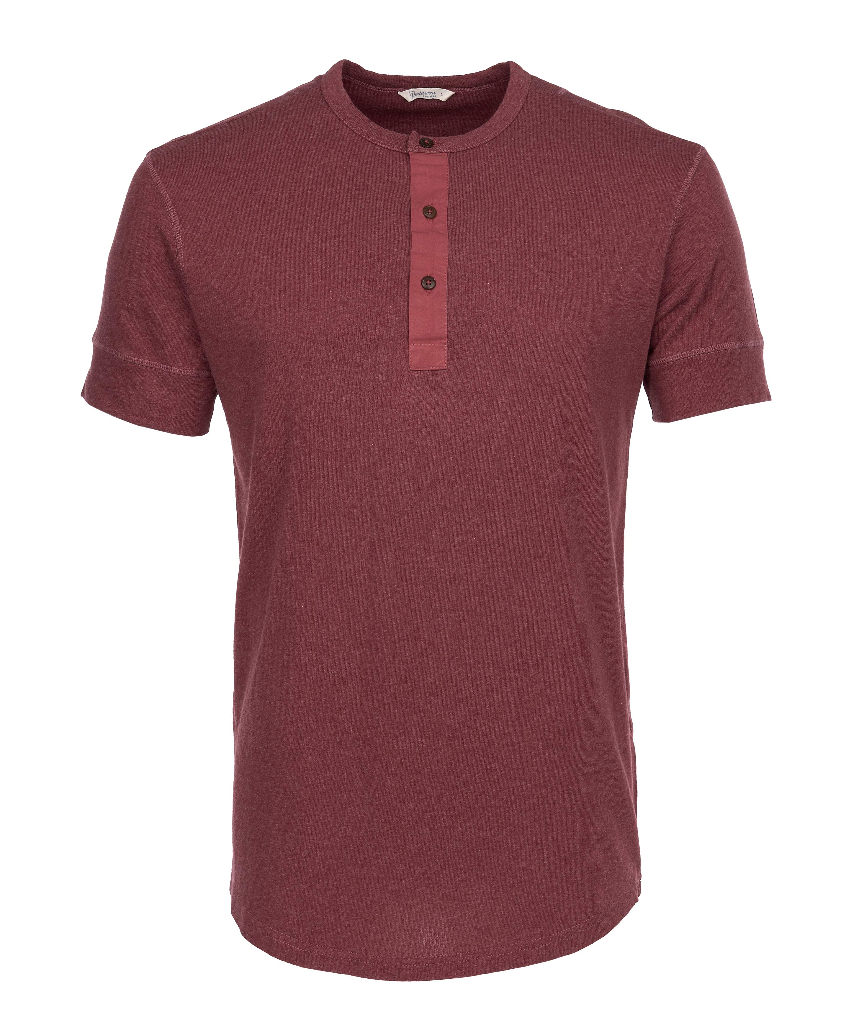 1927 Henley Shirt short sleeve granate red