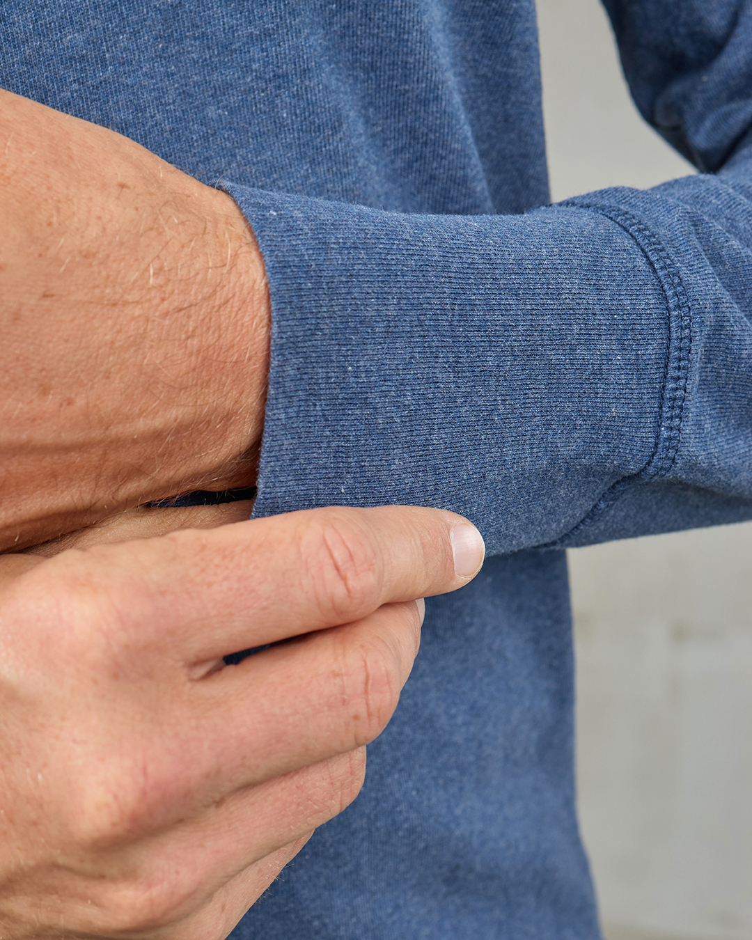 1927 Henley Shirt Long Sleeve Indigo Melange