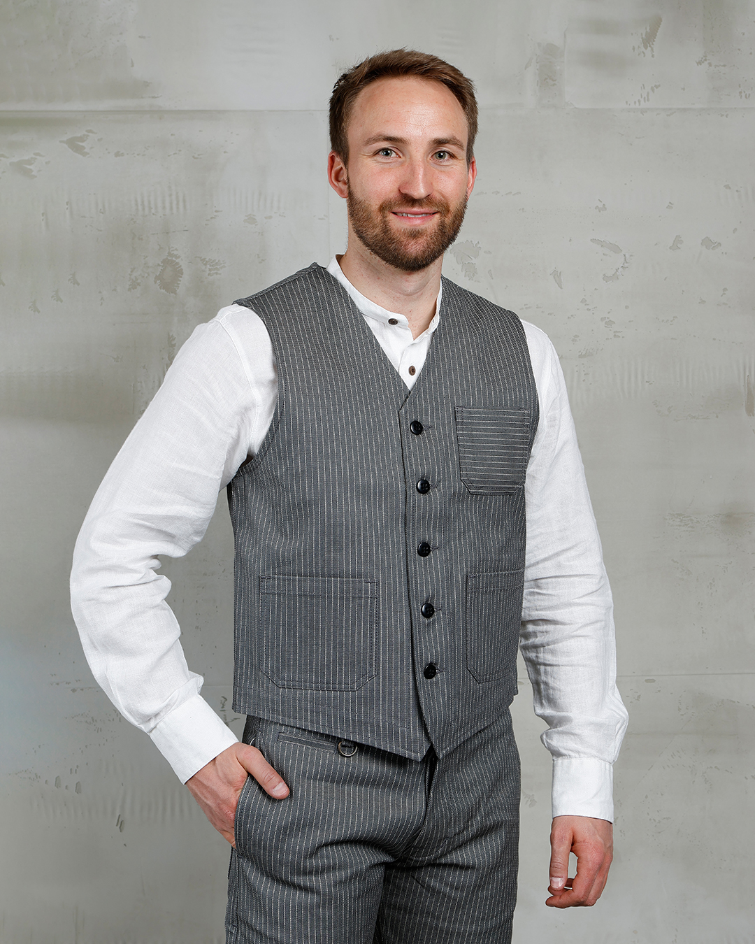 1937 Roamer Vest grey wabash