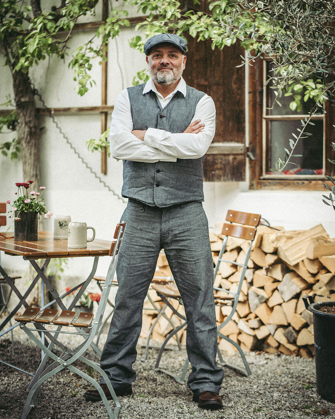 1942 Hunting Pant Grey Striped Linen 1942 Hunting Pant Grey Striped Linen