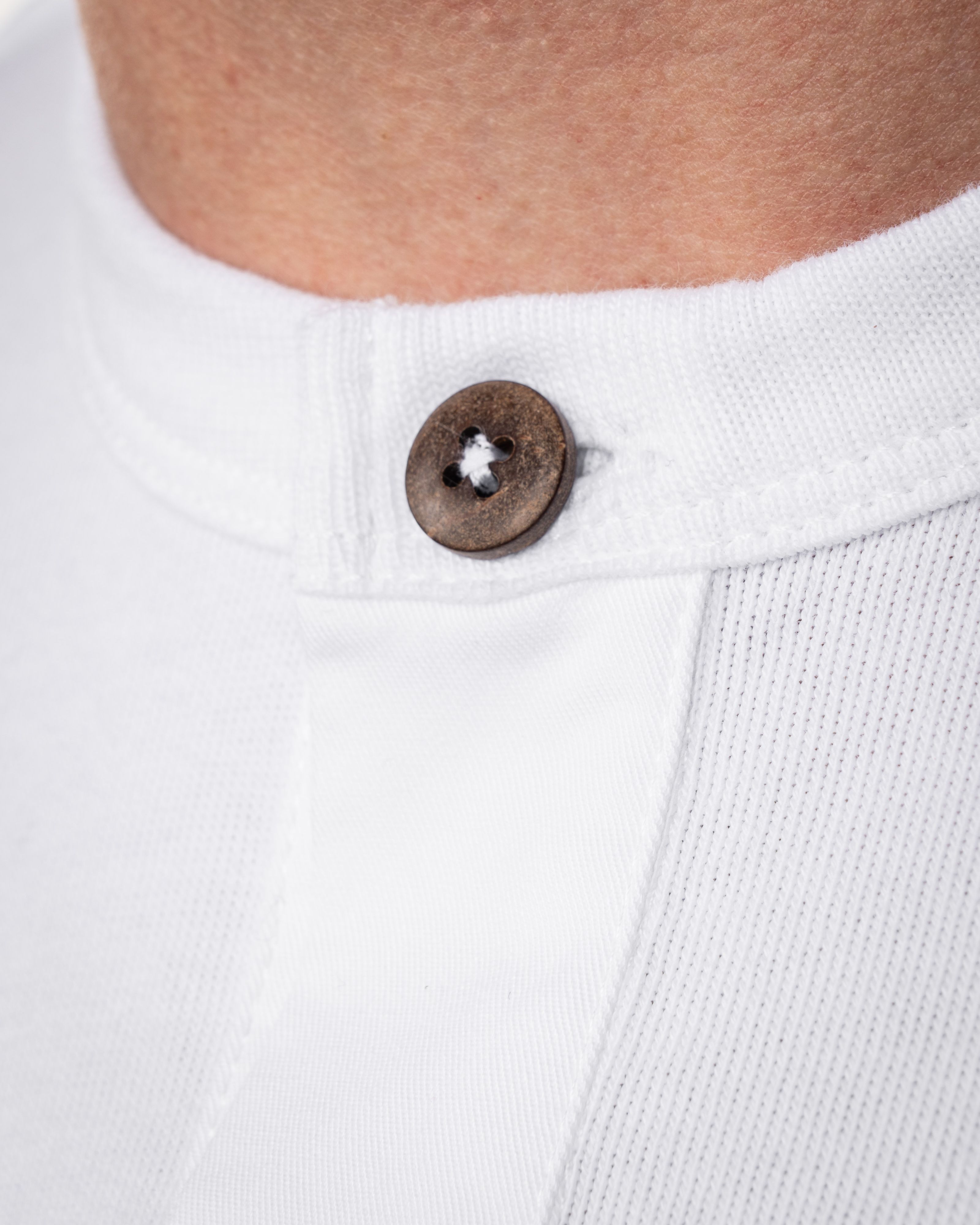 1927 Henley Shirt Long Sleeve Pure White