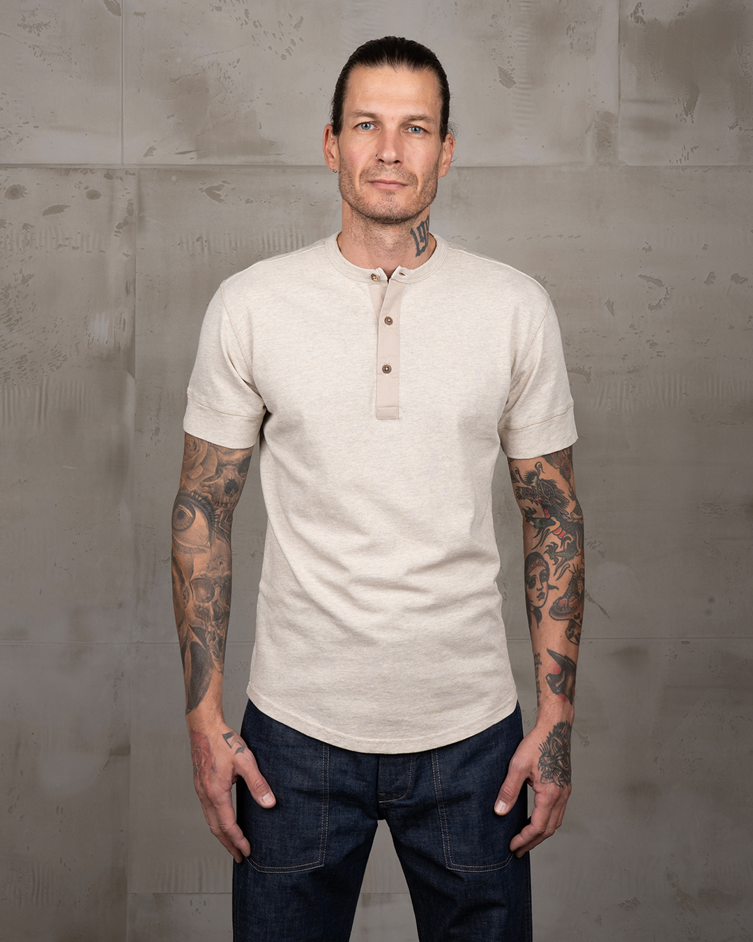 1927 Henley Shirt Short Sleeve Oatmeal 1927 Henley Shirt Short Sleeve Oatmeal