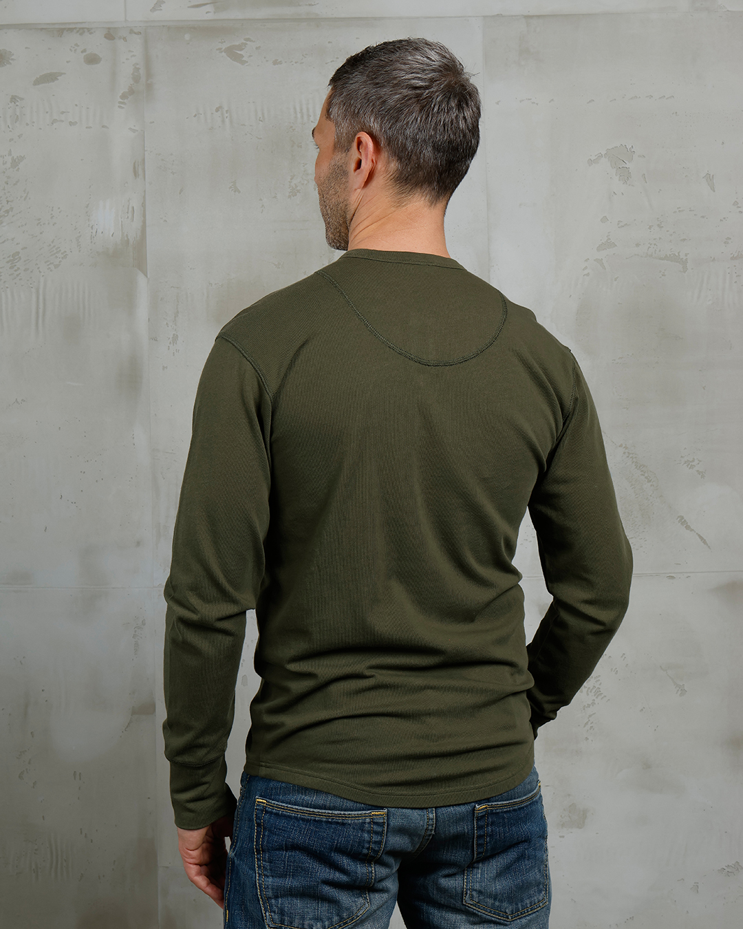 1927 Henley Shirt long sleeve Mojave green
