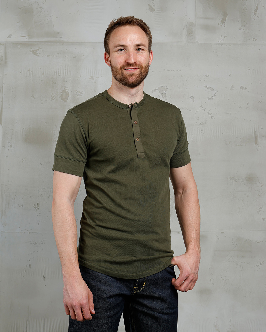 1927 Henley Shirt Short Sleeve Mojave Green
