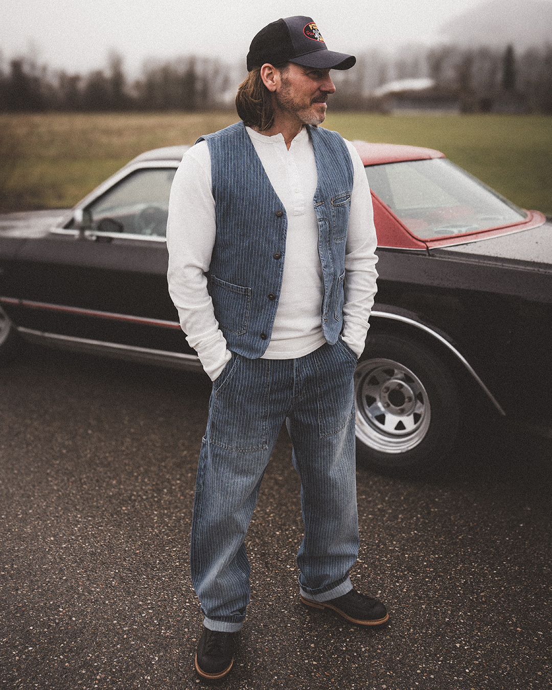 1948 Crafter Vest Blue Wabash Rinsed