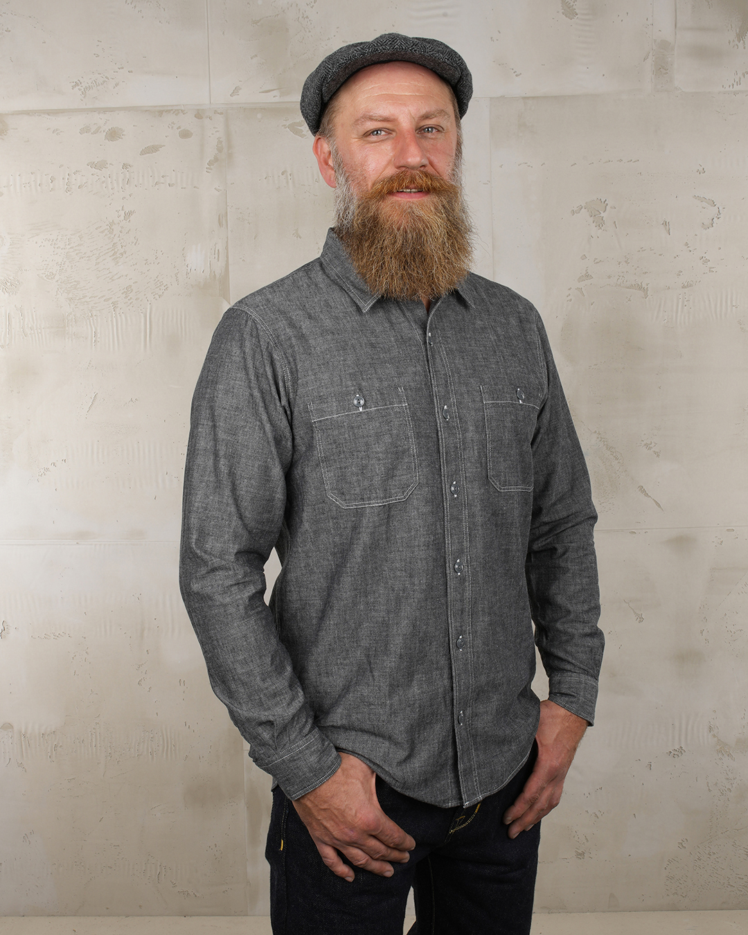 1940 USN Chambray Shirt Harbor Grey