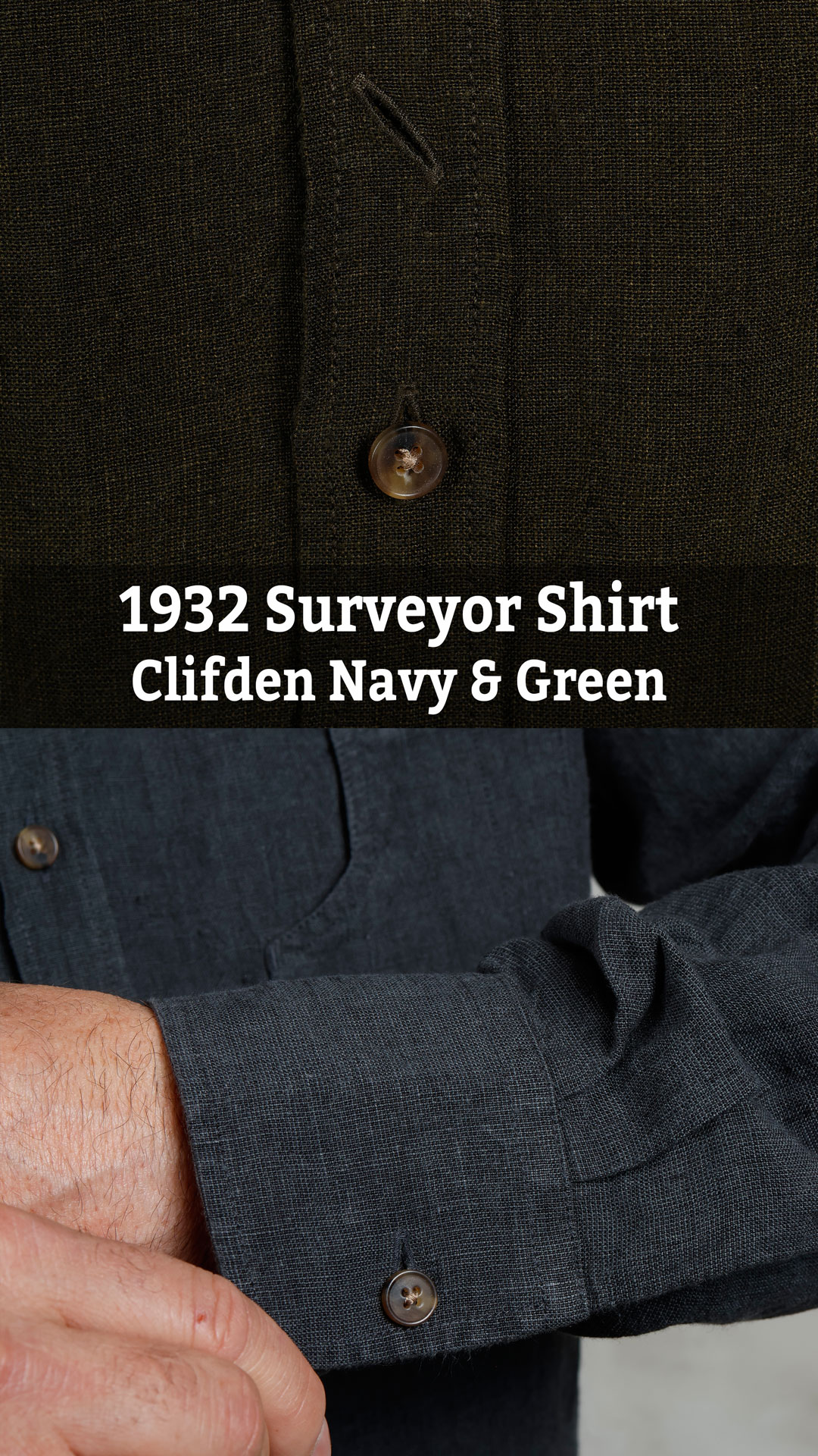 Shirt Clifden Navy and Green