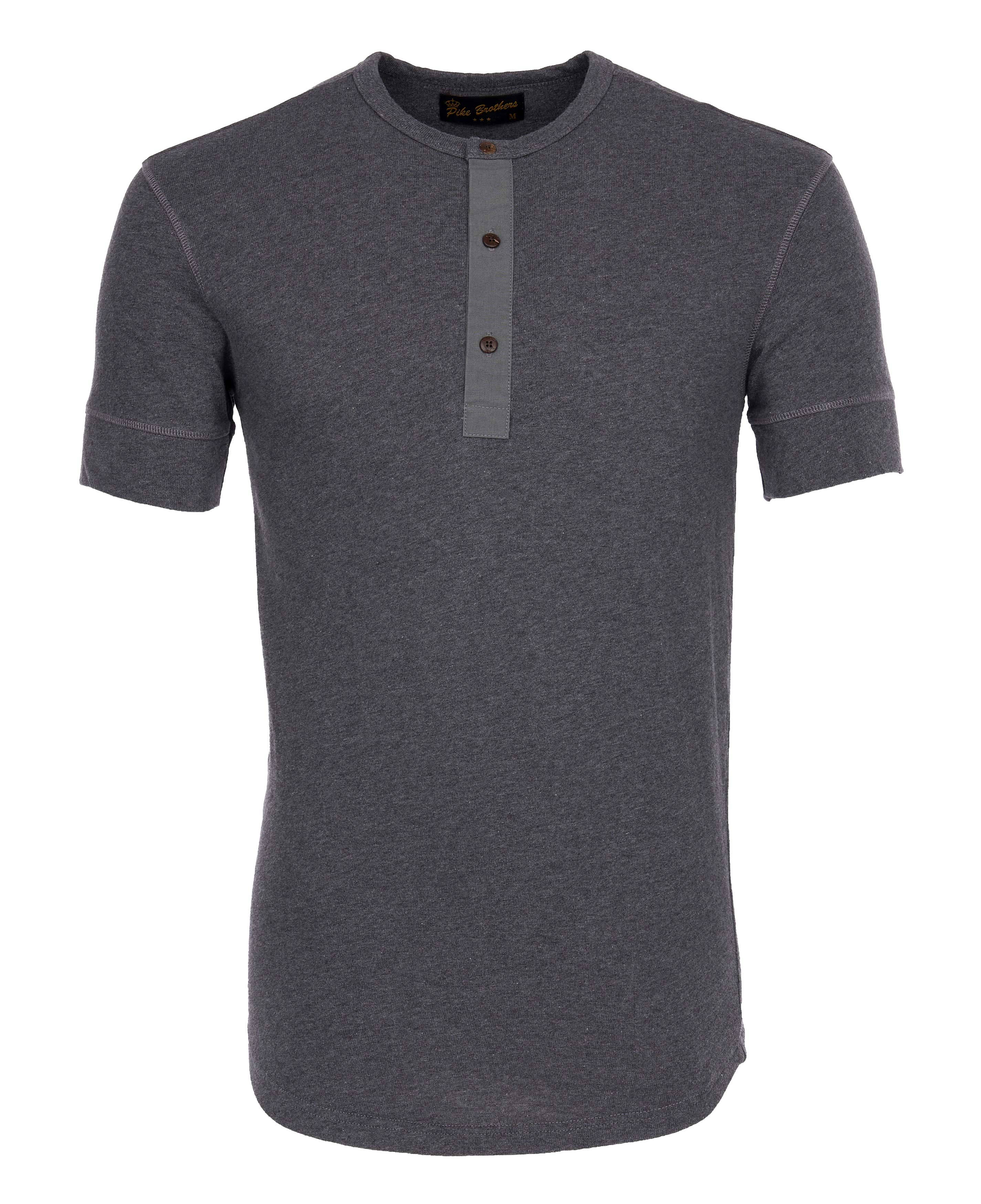 1927 Henley Shirt short sleeve grey melange